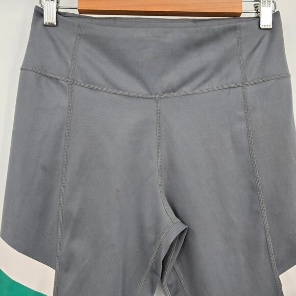 Nike Women's Dri-Fit Striped Detail Leggings Gray White Green Size Medium‎ - Picture 3 of 10